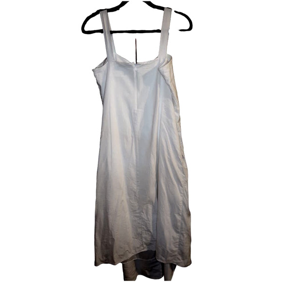 Vince White Linen Midi Dress size M Sleeveless Tie Waist Sweetheart Neckline - Picture 3 of 5